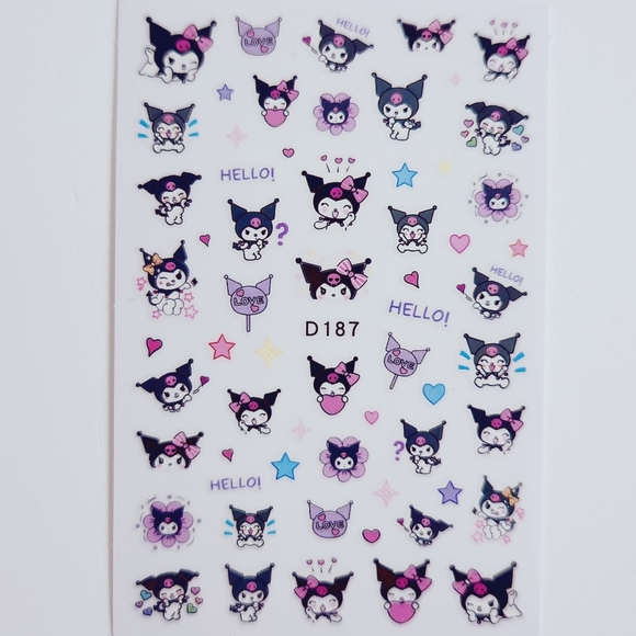 Sanrio Other - ⭐4/$15 Lovely Kuromi Nail Art Stickers